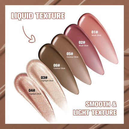 Multifunctional Makeup Pen Liquid Blush Bronzer Contouring Highlighter Pearlescent Fine Flash Sponge Tip Beauty Cosmetics Stick