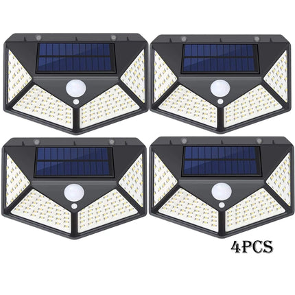 1-12 Pack Solar Lights Outdoor 100 LED Wall Lamp Motion Sensor Lights Waterproof Solar Street Light for Garden Porch Yard Garage