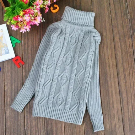 Kids' Turtleneck Sweater & Fleece Pullover Korean Winter Warm Base Layer for Boys and Girls Cozy Fashion Top