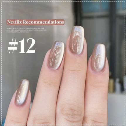 ZH Autumn And Winter Nails Toe Selling Whitening Glass Bead Cat Eye Gel Nail Polish Black Nails Nail Art Grey Cat Eye Nail Glue