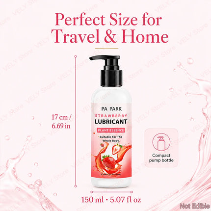 Strawberry Scent Water-Based Lubricant 150ml – Smooth Glide Non-Sticky Personal Lubrication, Easy Cleanup Intimate Gel, Pump Bottle Design for Couples, Romantic Nights, Bedroom Fun, Adult Toys Use & Daily Intimate Comfort