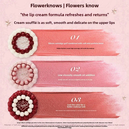 Flower Knows Strawberry Cupid Cake Lip Mud Mist Matte Velvet Lip Cream Lip Makeup 5ml