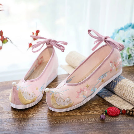 Chasing Moon Hot Sale Of The Season New Style Ming Dynasty Hanfu Shoes National Style Upturned Head Cotton Shoes Ancient Wedding