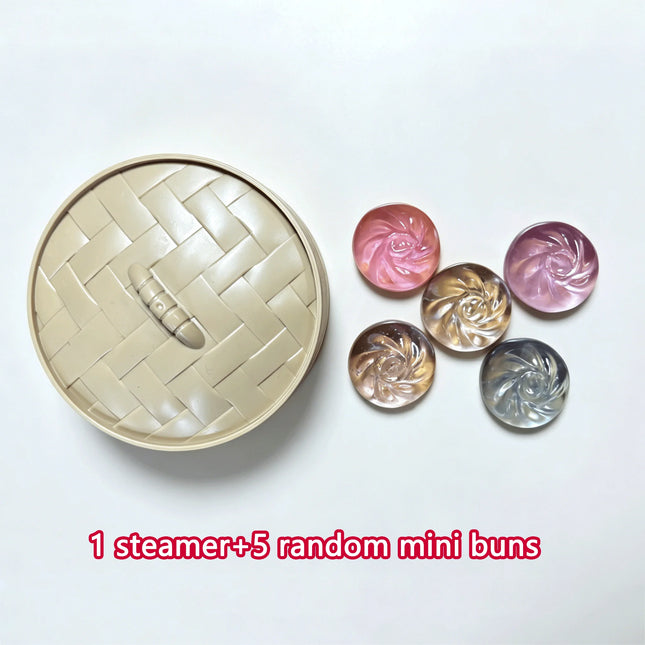 Mini Glitter Dumpling Squishes Stress Relief Toy With Dumplings Steamer Fidget Sensory Squeeze Ball Simulation Food Squishy Bun