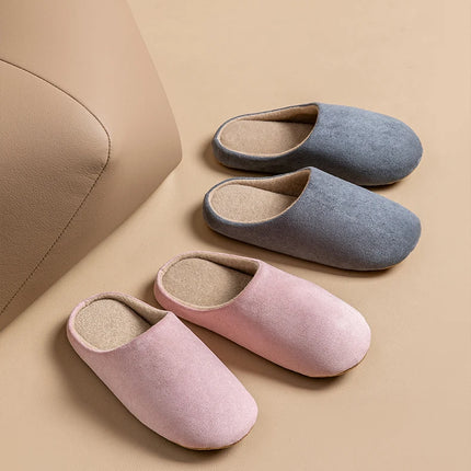Household Women's Slippers Comfortable Soft Non-Slip Wear-Resistant Thick Bottom Silent Solid Color Couple's Indoor Plank