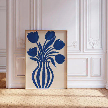 1pc Retro Beige Floral Line Printing,Simple Canvas Painting,Frameless Modern Plant Wall Decor for Living Room,Housewarming Gifts