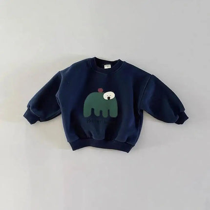 Fashion Simple Tops Long-sleeeved Hoodie Outer Wear Kids New Lovely Clothing Printed Round Neck Pullovers Child Boys Sweatshirts