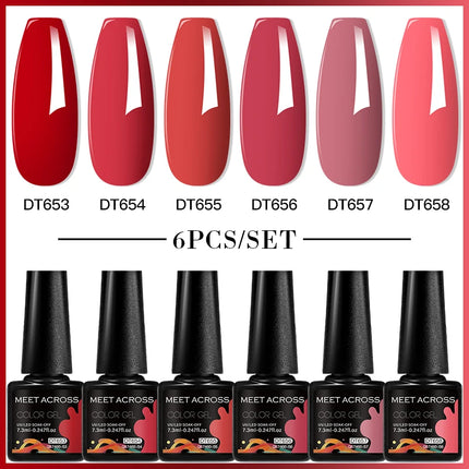 6pc Nail Gel Polish Set DIY Nail Art Semi Permanent UV LED Gel Kit For Nails Decoration Manicure Soak Off Painting Vernis Design
