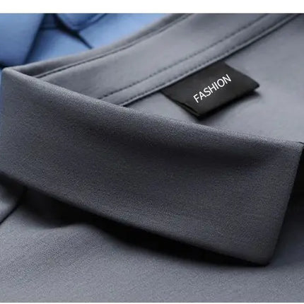 S-6XL Men's Long Sleeve Shirt Luxury Wrinkle Resistant Pure White Shirt Business Dress Casual Ice Silk Glossy Shirt