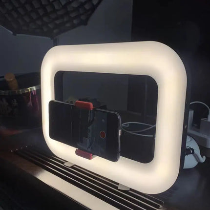 New Handheld Ring LED Rechargeable Fill light Portable Mobile Phone Live Broadcast Photography Desktop Rabbit Cage Selfie Light