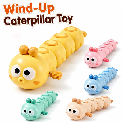 Wind Up Caterpillar Crawling Toy for Babies Toddlers, Cute Clockwork Walking Animal Sensory Gift for Kids Boys Girls Toy Gifts