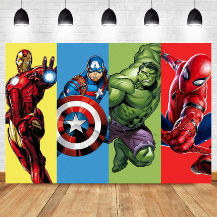 Marvel Superhero Backdrops Custom Banner Avengers Theme Party Kids Birthday Photography Poster Studio Wall Decoration Background