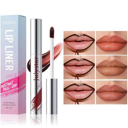 Tear-off Lip Liner Long Lasting Matte Lip Tint Waterproof and Sweat-proof Not Easy to Smudge Line Hook Lip Marker Makeup Pen