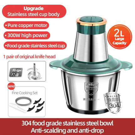 3L Portable Household Meat Mincer Grinder Vegetable Food Processor Chopper Kitchen Multifunction Stainless Steel Slicer Machine