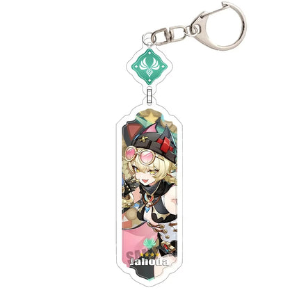 Anime Keychain Linnea Flins Durin Mualani Furina Arlecchin Key Chain Accessories Genshin Impact Cute Bag Pendant Key Ring Gift