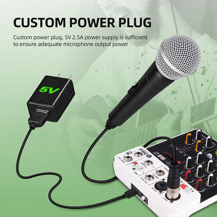 Debra NEW V4 Audio Mixing Console Bluetooth USB Record PC 48V Phantom Power Delay Repaeat Effect 4 Channels USB Audio Mixer.