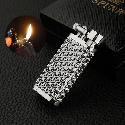 High-end Inclined Flame Open Flame Lighter, Butane Gas Lighter, Grinding Wheel Ignition, Metal, Creative Pipe Lighter