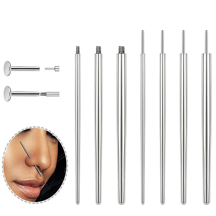 14G 16G 18G 20G Piercing Taper Stainless Steel Flat Back Earring Applicator Tool Threadless Insertion Pin Body Piercing Kit