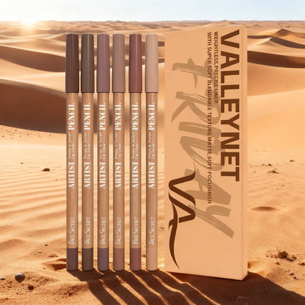 6Pcs Lipliner Set Ultra Fine Wood Lip Liner Set - Velvety Silky Waterproof Matte Long-Lasting 18 Colors Lip Makeup