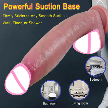Liquid Silicone Dildo for Women Realistic Penis Adult Toy Soft Flexible Texture with Suction Cup Waterproof Pleasure Design