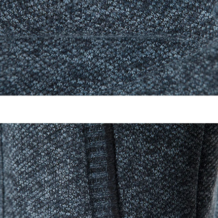 Men's Thickened Woolen Cardigan Coat Zipper Collar Knitted Sweater Autumn Winter New Style Fashion Urban Youth Casual Knitwear