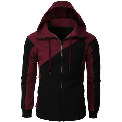 2023 Zipper Men Jackets Autumn Winter Casual Fleece Coats Bomber Jacket Scarf Collar Fashion Hooded Male Outwear Slim Fit Hoody