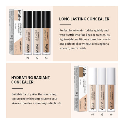Lakerain Hydrating Radiant Concealer Liquid Foundation Texture High Coverage Long-Lasting Oil Control Hydrating Skin Concealer