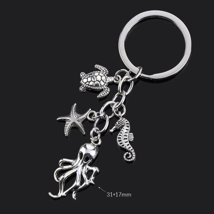 Fashion Animal Women Keychain Car Moon Cat Dog Love Heart Key Chain Friends Gift Jewelry Bag Pendant Wing Evil Eye Angel Turtles