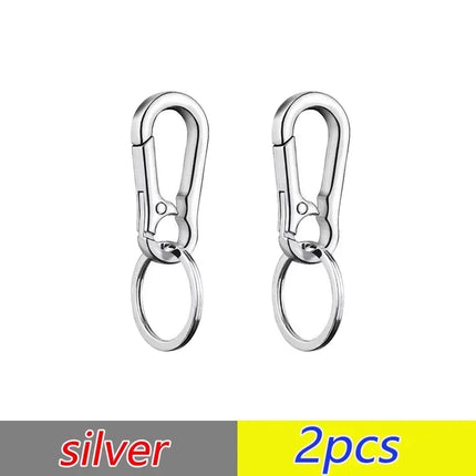 1-5pcs Waist Hanging Key Rings Stainless Steel Holder Keychains Buckle Clip Gourd Climbing Hook Car Strong Carabiner Key Chain