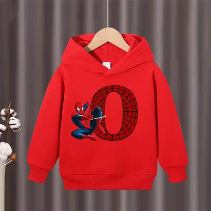 Children's Winter Autumn Hooded Pullover Sweater Spider Man Pattern Comfortable  Warm Fabric Suitable Outdoor Activities