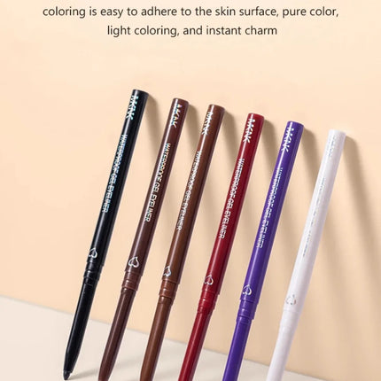 6 Colors Eyeliner Pencil Waterproof Long-lasting Red Black Brown Eyeliner Easy Wearing Quick Dry Smooth Eye Liner Gel Eye Makeup
