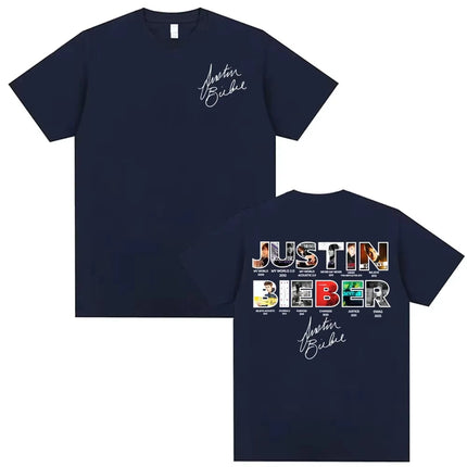 Justin Bieber New Album Cover 2025 Merch T Shirt Unisex Clothing Fashion 90s Vintage Style T-shirts Cotton Oversized T-shirt