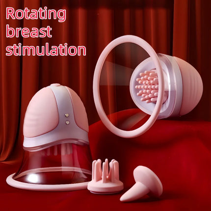 Breast Enlargement Suction Vibrator Rotating  Tongue Licking Vacuum Pump chest Massager Nipple Stimulation Masturbator Sex
