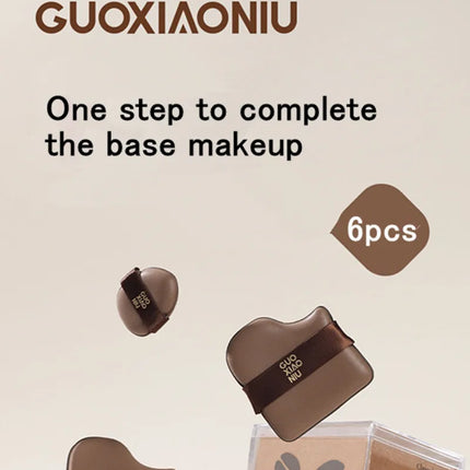 Guoxiaoniu 6PCS Makeup Blender Puff Air Cushion Foundation Sponge Loose Powder Puffs Cosmetic Applicator Tool Wholesale