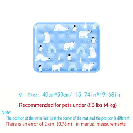 Cute Floor Mat Cool Pet Cooling Mat Self Added Water Dog Cold Bed Mat Portable Durable Pet Ice Cushion For Small Large Dogs