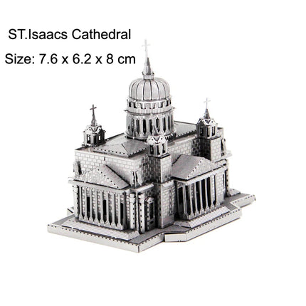 3D Metal Puzzle building Maya Pyramid Merry-Go-Round Drilling well model KITS Assemble Jigsaw DIY Puzzle Gift Toys For Children