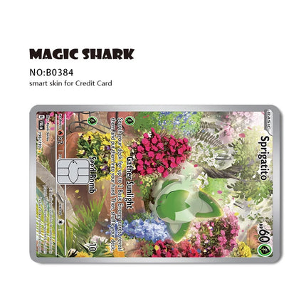 Magic Shark Tyranitar Pawmot Clefable Pokemons Slowking Victini Ex Soft PVC No Fade Skin Sticker for Credit Debit Metro Card