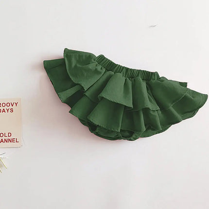 Double Layers Ruffles Lace Baby Skirt Pants Summer Cotton Linen Kids Pettiskirt Toddler Dancing Wedding Clothing Tutu Skirt