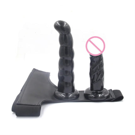 Double Dildo Strapon Realistic Ultra Elastic Harness Women's dildo Lesbian Strap-on Dildo Adult Sex Toys For Couples Women Gay