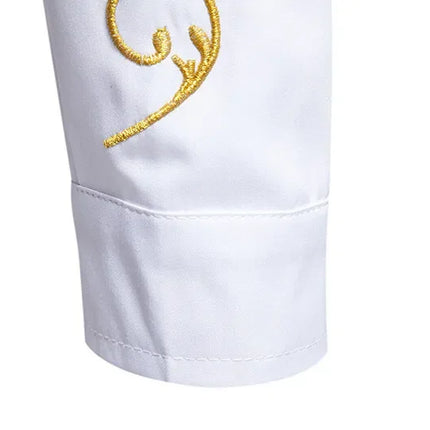 Retro Court Style Embroidered Long Sleeve Shirt Men's Collared Shirt Spring 2025 New Arrival Casual British Style Clothing