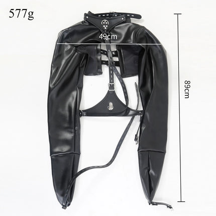 PU Bondage Jacket Hand Arm Restriction Bed Bondage Slave Training BDSM Sex Game Cosplay for Couple Body Restrain Fetter Handcuff