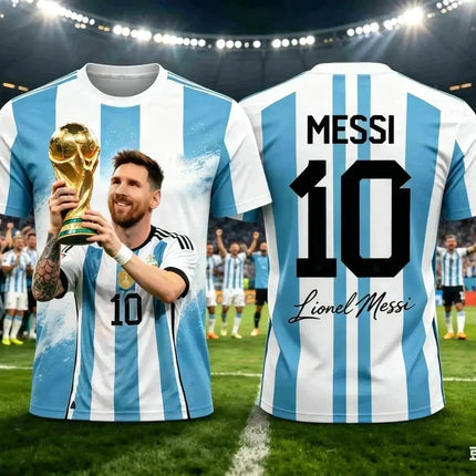 Messi 10#Argentina National Soccer Jersey,Breathable Short Sleeve Athletic T-Shirt Sports Matches Training And Fan Daily Outfits