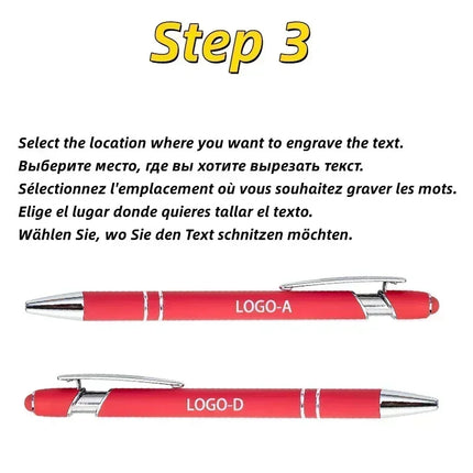 200 Pcs Light - Metal Capacitive Universal Touch Screen Stylus Ballpoint Pen Writing Stationery Office Gifts Free custom Logo