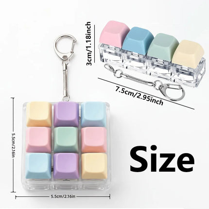 9/3 Buttons Fidget Keyboard Keychain, Clicker Stress Relief Toy, Anti-Anxiety Portable Accessory, Best Holiday Gift Random Color