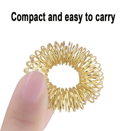 5PCS Stainless Steel Finger Massage Acupressure Ring Stress Relief Anxiety Teens Adults Stress Finger Toys For Adult Kids SBAMQ2