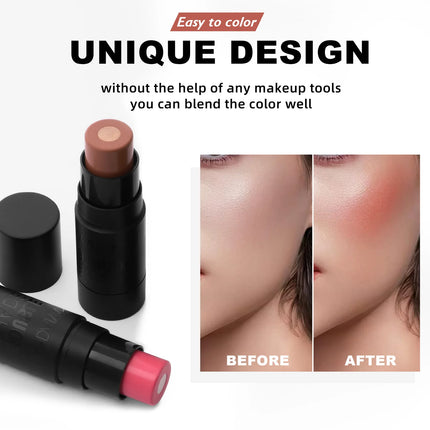 Velvety Sandwich Blush Highlighter Stick Long Lasting Rouge Tint Cream For Cheeks Lips Eyes Easy Blend Natural Look