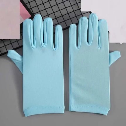 22cm Sexy Stretchy Elastic Short Finger Gloves Women Lady Bridal Wedding Drama Party    Accessory Halloween Costume Cosplay