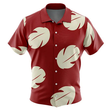 Lilo Dress Pattern Lilo & Stitch Button UpHawaiian ShirtFashion Trend Breathable Loose Versatile Casual Sports Summer Men