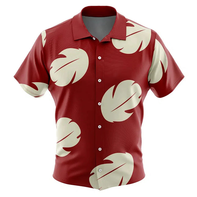 Lilo Dress Pattern Lilo & Stitch Button Up Hawaiian Shirt Fashion Trend Breathable Loose Versatile Casual Sports Summer Men