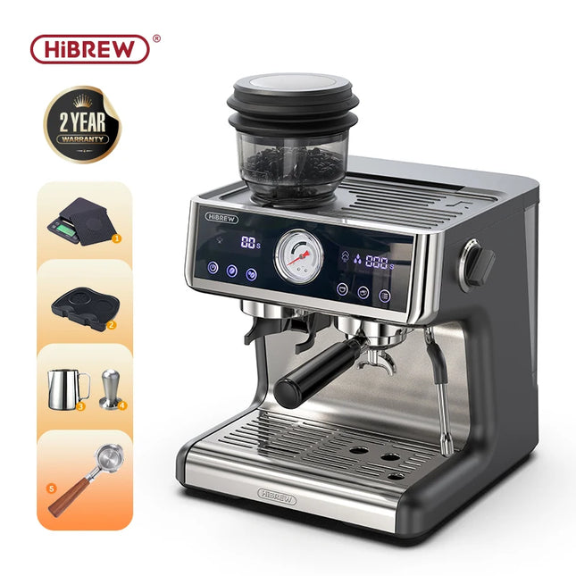 HiBREW Dual Boiler System Barista Pro 20Bar Bean to Espresso Coffee Machine with Full Kit for Cafe Hotel Restaurant H7A
